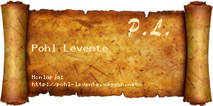 Pohl Levente névjegykártya