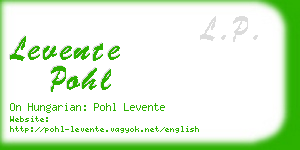 levente pohl business card